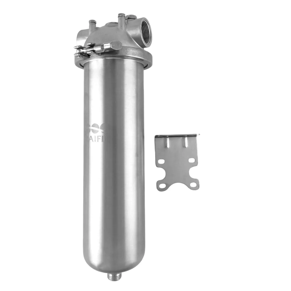 Корпус з нержавіючої сталі 10" Slim 1" кришка на хомуті (100 psi) RAIFIL з різьбою 1/2" знизу (ST)