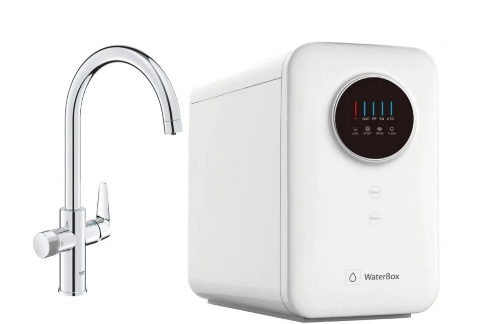 Фільтр зворотного осмосу WaterBox RO-400 зі змішувачем Grohe Blue Pure StartCurve, хром