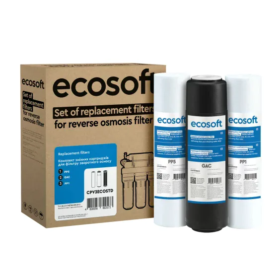 Комплект картриджів Ecosoft 1-2-3 для зворотного осмосу