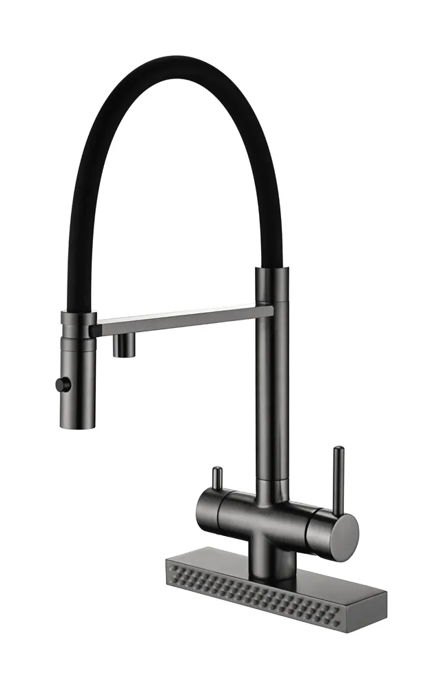 Трьохпозиційний змішувач Fabiano FKMC 3124 Black Steel (Cascad)