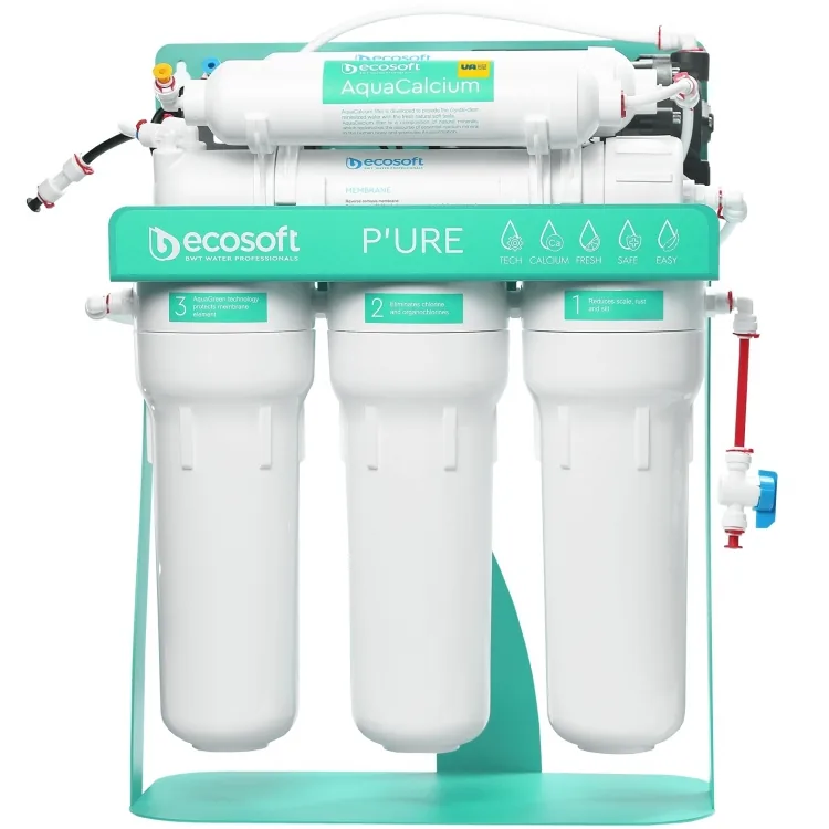 Фільтр зворотного осмосу Ecosoft P’URE AquaCalcium Mint з помпою на станині